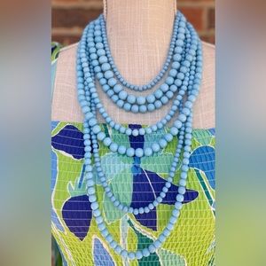 NWOT Sky Blue Multi-strand Necklace. 🦋